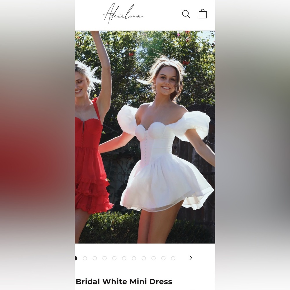 adeirlina white mini dress XL NWT